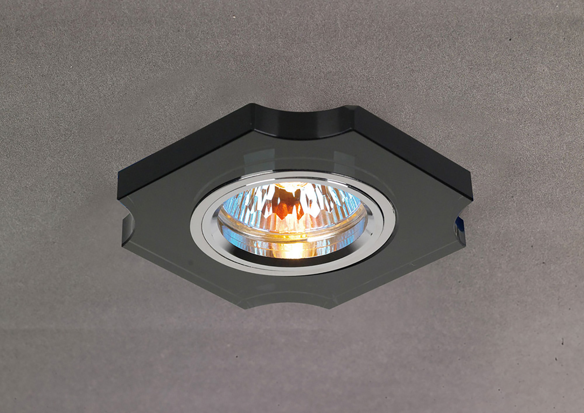 IL30809BL  Crystal Downlight Concave Corner Rim Only Black